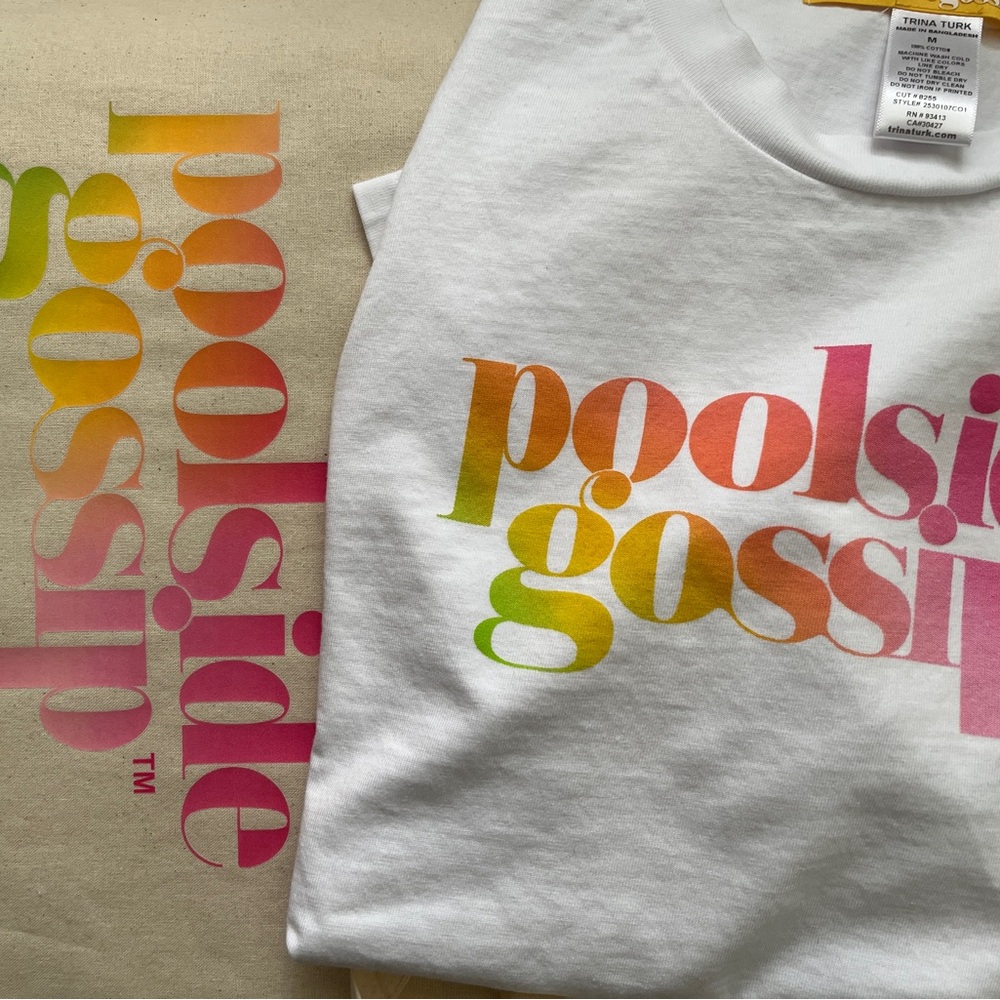 Trina Turk Poolside Gossip T Shirt & Matching Tote Bag Set - 2 Both Items New!